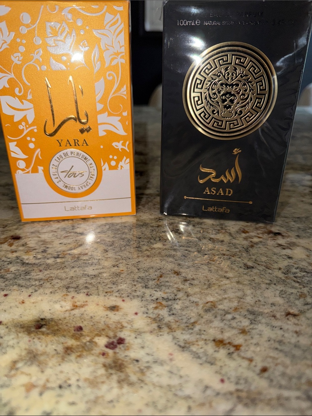 Your choice of Lattafa Asad for men or Yara for women